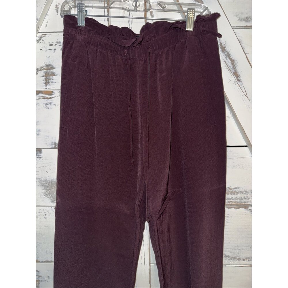 Eileen Fisher Casis Straight Pants Womens Small Purple Elastic Waist Ankle - Picture 3 of 11